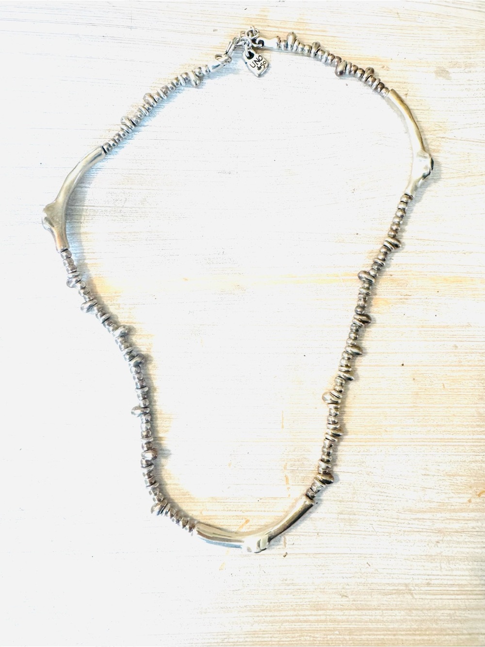 UNO de 50 Silver Beaded Sculptural Necklace